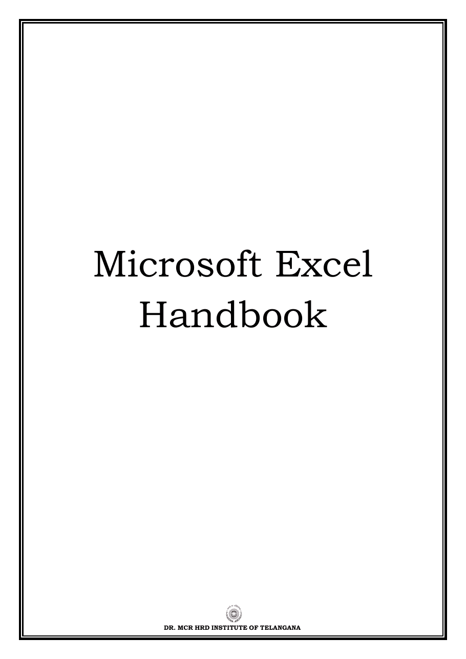 Basic Excel Handbook cover